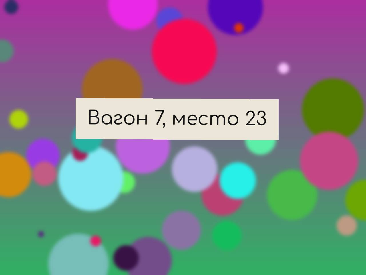 Вагон 7, место 23